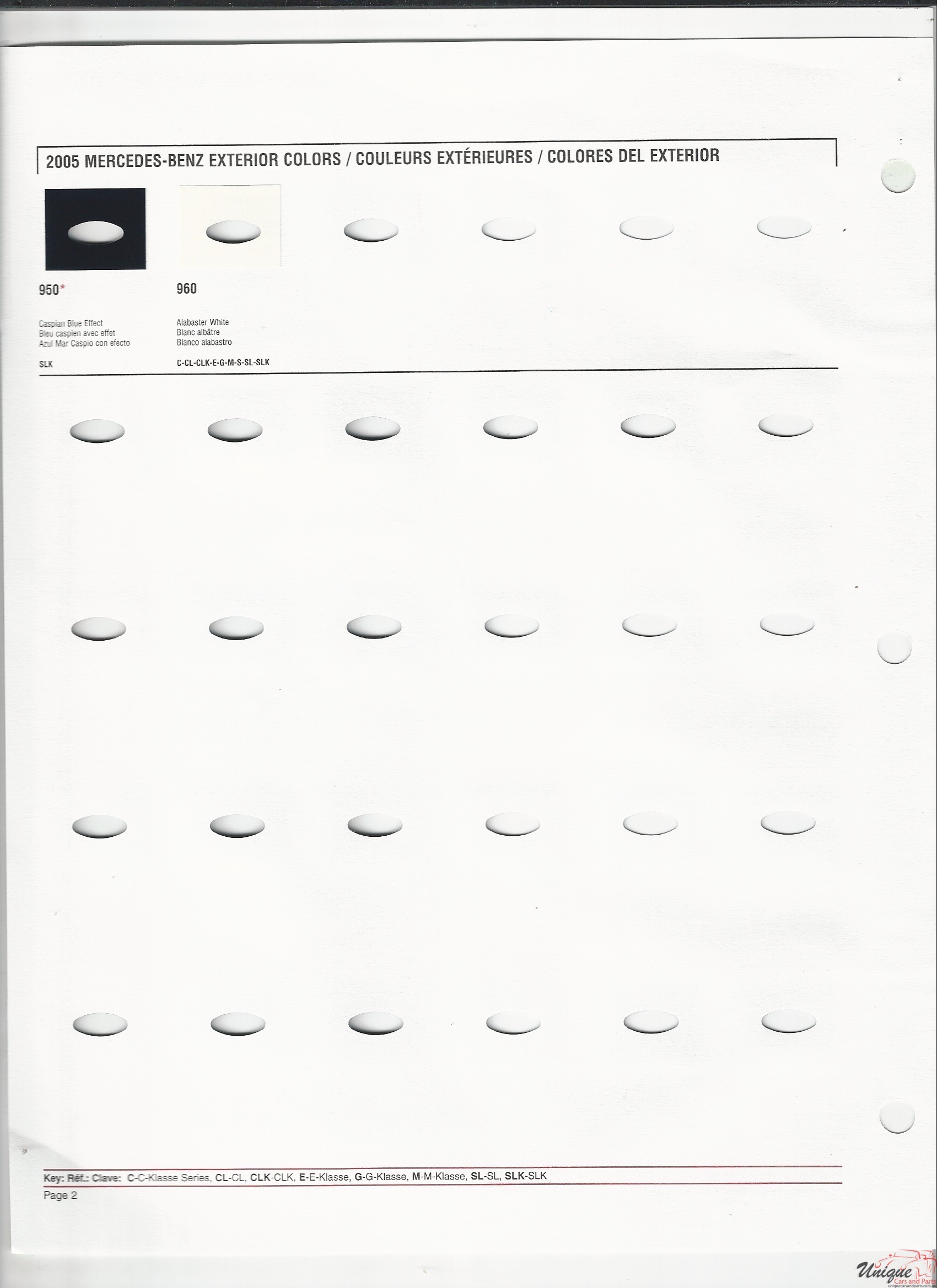 2005 Mercedes-Benz Paint Charts